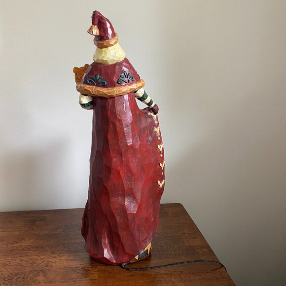 One Of A Kind Hand Crafted Lighted Folklore 20" Santa - Picture 6 of 14